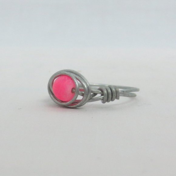 New Stainless Wrap Pink Quartz Hand Crafted Ring - Picture 2 of 9